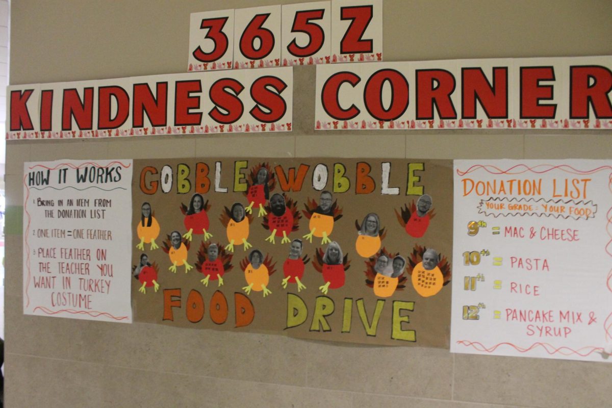 The scoreboard posted in the 365Z Kindness Corner. 